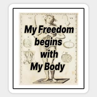 my freedoom my body Sticker